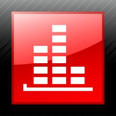 Bar Graph icon on a square button - SleekSeries N41