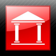 Bank icon on a square button - SleekSeries N3