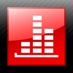 Bar Graph icon on a square button - SleekSeries N42