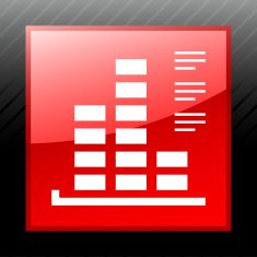 Bar Graph icon on a square button - SleekSeries N44