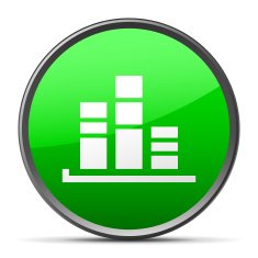 Bar Graph icon on a round button - SlenderSeries