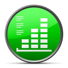 Bar Graph icon on a round button - SlenderSeries N2