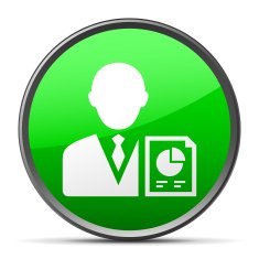 Businessman icon on a round button - SlenderSeries N3