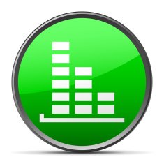 Bar Graph icon on a round button - SlenderSeries N5
