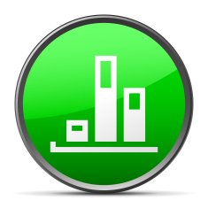 Bar Graph icon on a round button - SlenderSeries N6