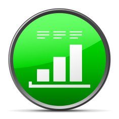 Bar Graph icon on a round button - SlenderSeries N28