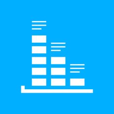 Bar Graph icon on a blue background - SmoothSeries N16