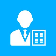Businessman icon on a blue background - SmoothSeries N6