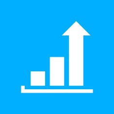 Bar Graph icon on a blue background - SmoothSeries N21