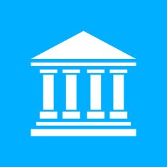 Bank icon on a blue background - SmoothSeries