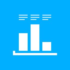 Bar Graph icon on a blue background - SmoothSeries N29