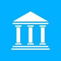 Bank icon on a blue background - SmoothSeries N2