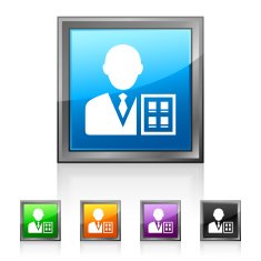 Businessman icon on square buttons - SquaredSeries N6