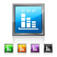 Bar Graph icon on square buttons - SquaredSeries N27