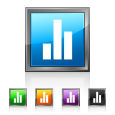 Bar Graph icon on square buttons - SquaredSeries N37