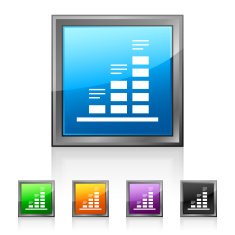 Bar Graph icon on square buttons - SquaredSeries N38