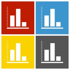 Bar Graph icon on square buttons - SquareSeries N7