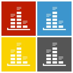Bar Graph icon on square buttons - SquareSeries N11
