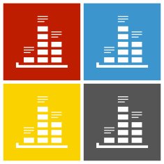 Bar Graph icon on square buttons - SquareSeries N14