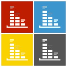 Bar Graph icon on square buttons - SquareSeries N16