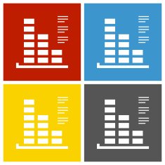 Bar Graph icon on square buttons - SquareSeries N18