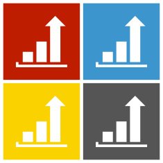 Bar Graph icon on square buttons - SquareSeries N21
