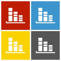 Bar Graph icon on square buttons - SquareSeries N22