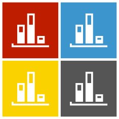 Bar Graph icon on square buttons - SquareSeries N35