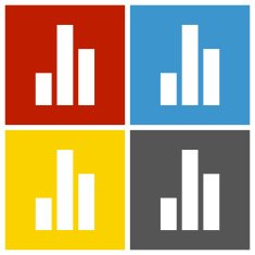 Bar Graph icon on square buttons - SquareSeries N37