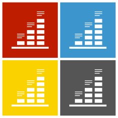 Bar Graph icon on square buttons - SquareSeries N38