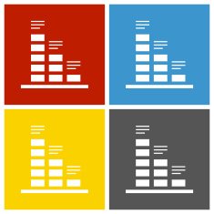 Bar Graph icon on square buttons - SquareSeries N39