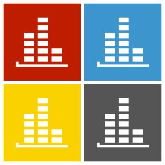 Bar Graph icon on square buttons - SquareSeries N41