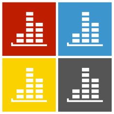 Bar Graph icon on square buttons - SquareSeries N42
