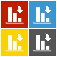 Bar Graph icon on square buttons - SquareSeries N43