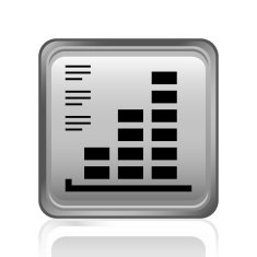 Bar Graph icon on a square button - SteelSeries N2