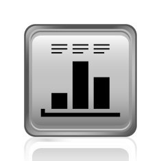 Bar Graph icon on a square button - SteelSeries N3