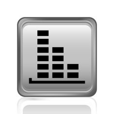 Bar Graph icon on a square button - SteelSeries N5
