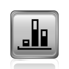 Bar Graph icon on a square button - SteelSeries N6