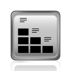 Bar Graph icon on a square button - SteelSeries N13