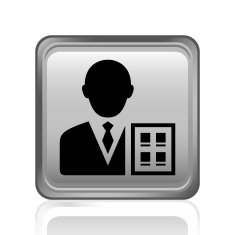 Businessman icon on a square button - SteelSeries N6