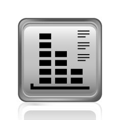 Bar Graph icon on a square button - SteelSeries N18