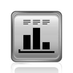 Bar Graph icon on a square button - SteelSeries N29