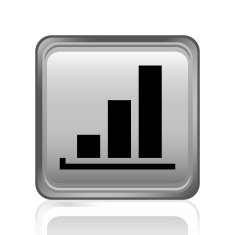 Bar Graph icon on a square button - SteelSeries N31