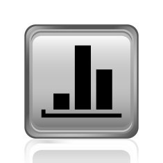 Bar Graph icon on a square button - SteelSeries N32