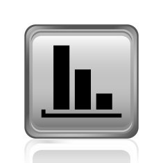 Bar Graph icon on a square button - SteelSeries N33