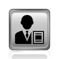 Businessman icon on a square button - SteelSeries N9