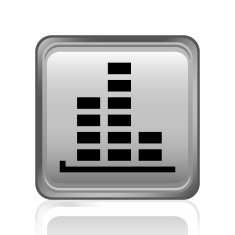 Bar Graph icon on a square button - SteelSeries N41