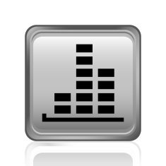 Bar Graph icon on a square button - SteelSeries N42