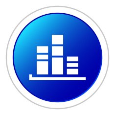 Bar Graph icon on a round button - StickerSeries