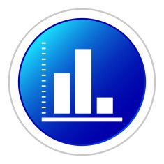 Bar Graph icon on a round button - StickerSeries N7
